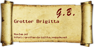Grotter Brigitta névjegykártya